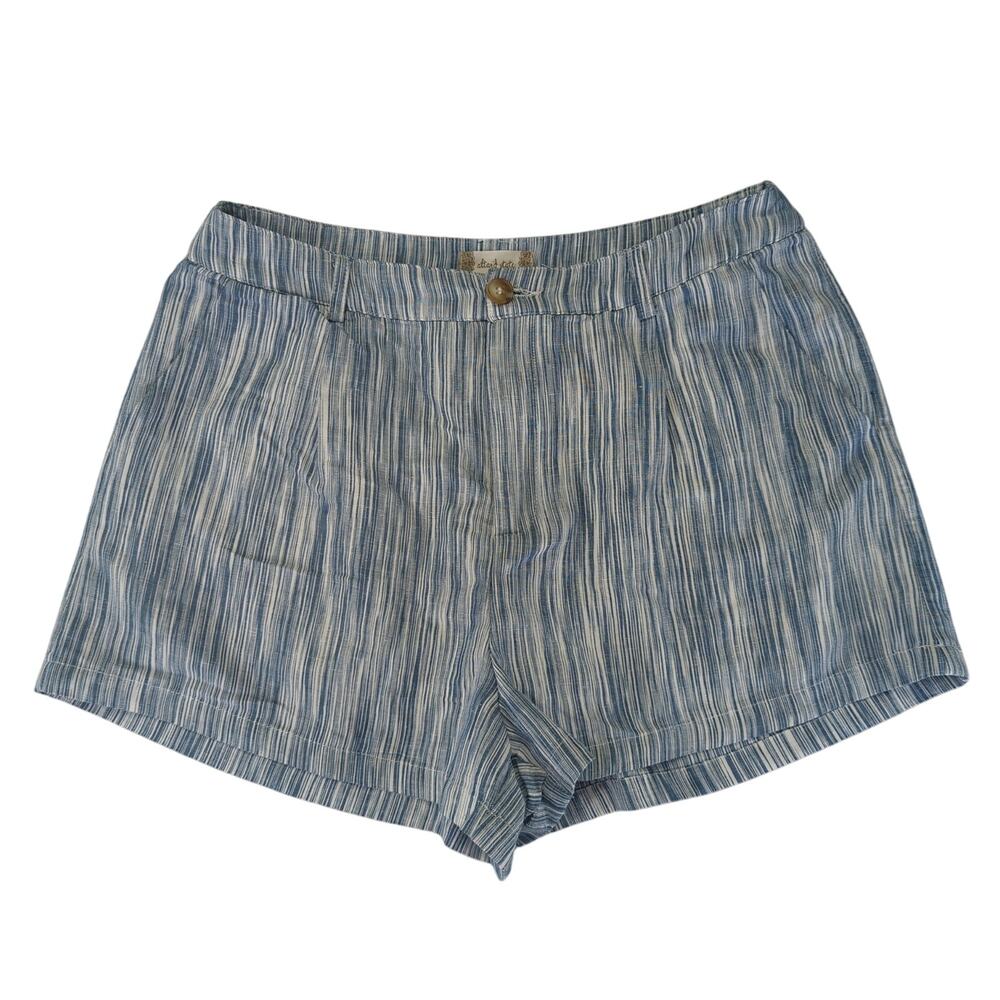Altar'd State Linen Blend Shorts Blue Stripe‎ Women's Size Large Lined